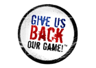 Give Us Back Our Game logo and link.